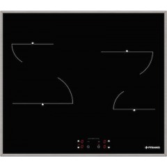 Pyramis PO78010008SIX + PHC61410IFB Φούρνος άνω Πάγκου 78lt με Κεραμικές Εστίες Π59.5εκ. Inox